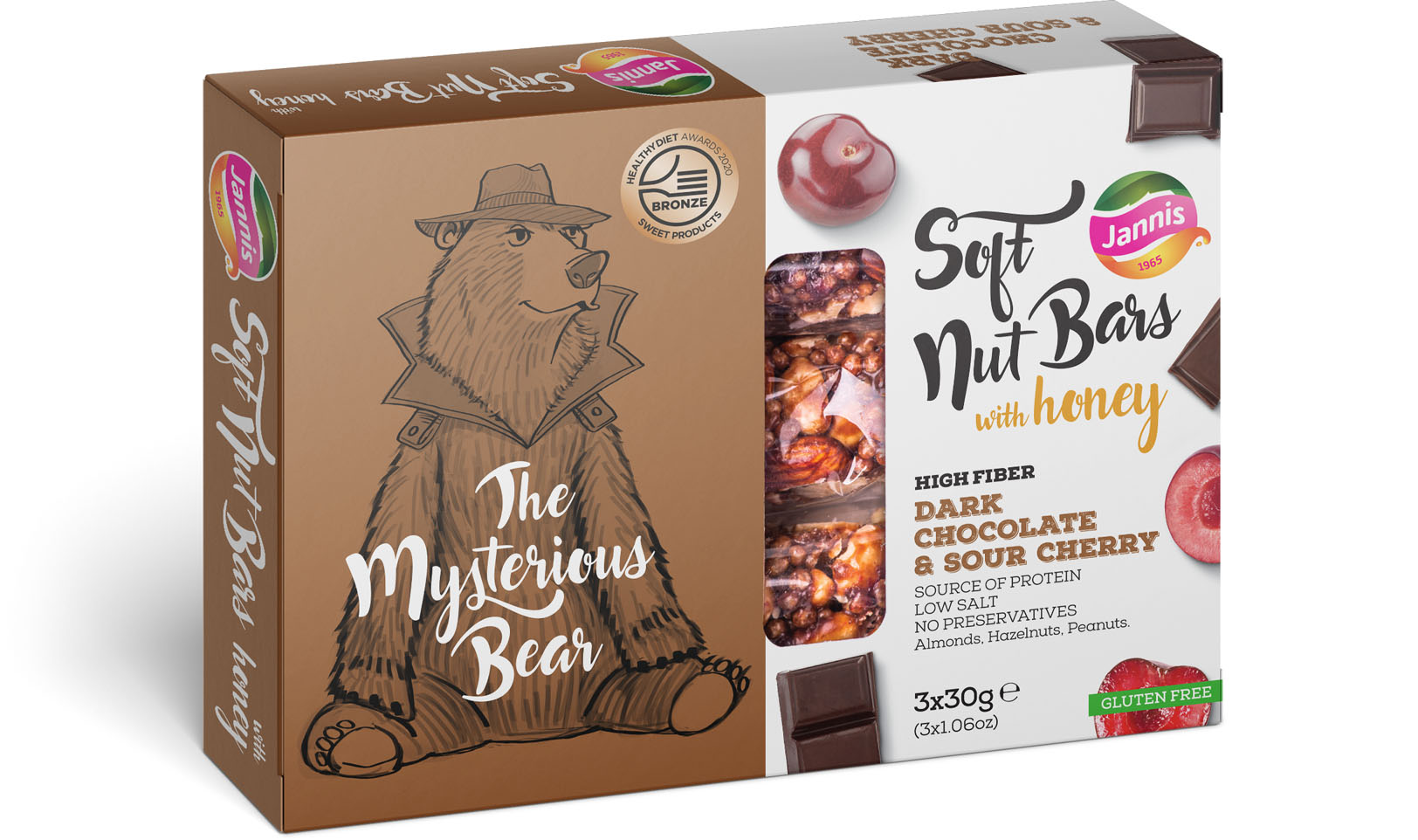 Soft Nut Bar with Honey Dark Chocolate & Sour Cherry