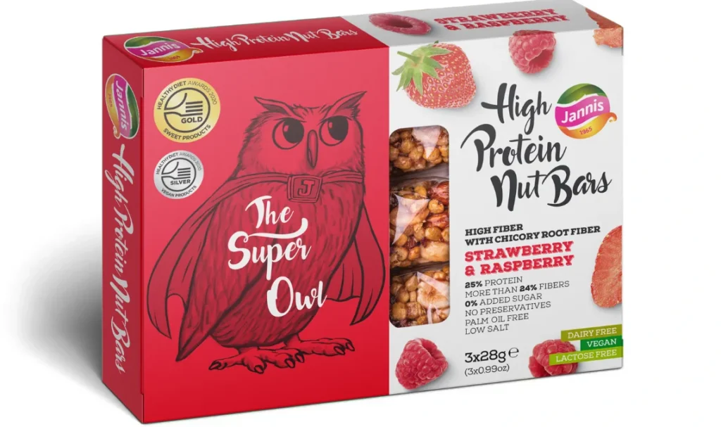 Μπάρες πρωτεΐνης Ξηρών Καρπών με φράουλα & Ράσπμπερι