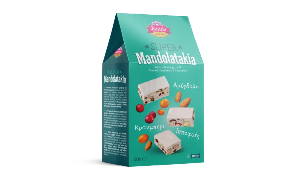 Mini soft nougat with Almond, Cranberry & Hippophae